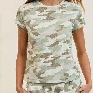 Aerie Green Camouflage Short Sleeve Tee